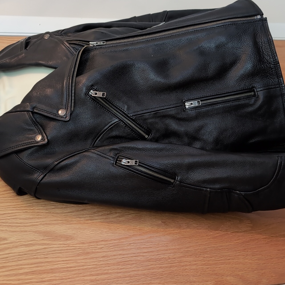 Motorcycle leather black women's jacket size XL - Picture 7 of 16